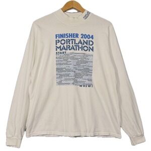 Portland Marathon Finisher 2004 Long Sleeve Shirt Anvil Large Mock Neck